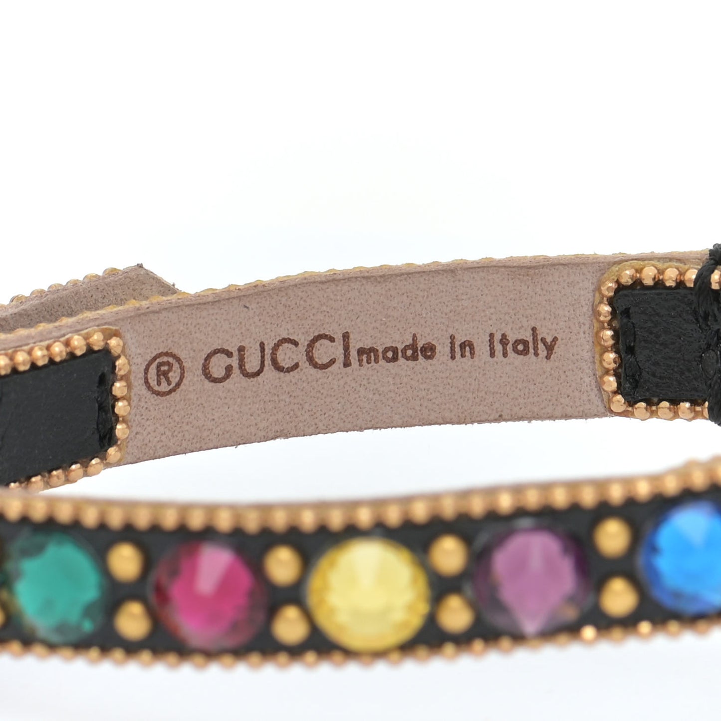 Calfskin Crystal Butterfly Bracelet Multicolor