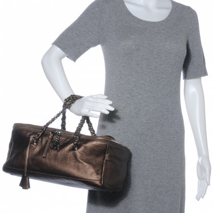 Chanel Metallic Deerskin Luxe Ligne Bowler Bronze 2 of 7