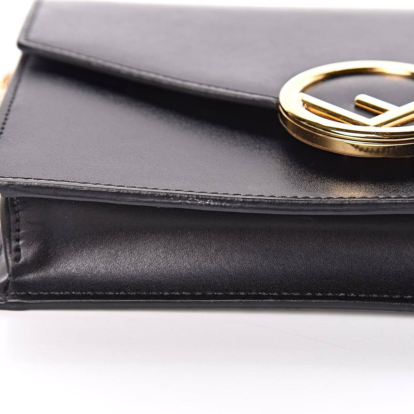 Vitello Liberty Lucido F is Fendi Medium Envelope Wallet on Chain Black