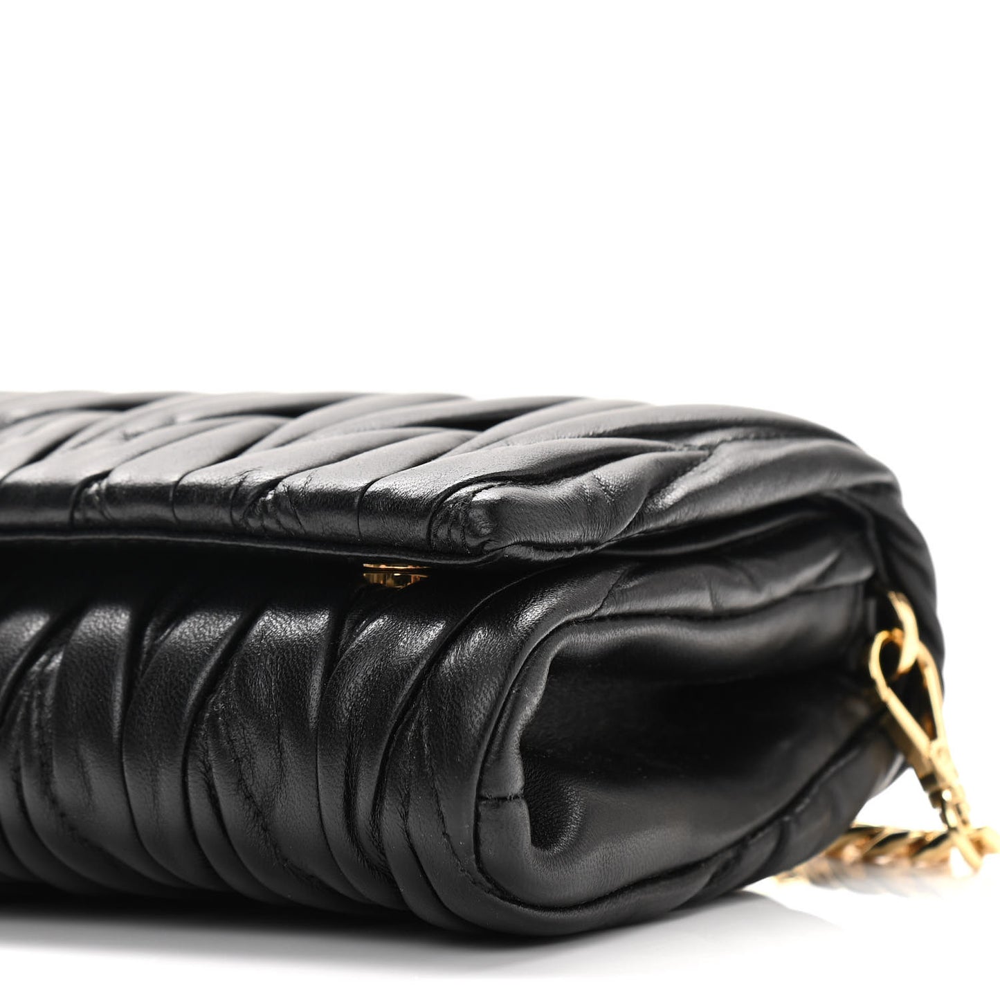Nappa Matelasse Flap Clutch Black