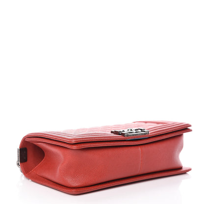 Chanel Caviar Quilted Medium Boy Flap Red 8 of 14