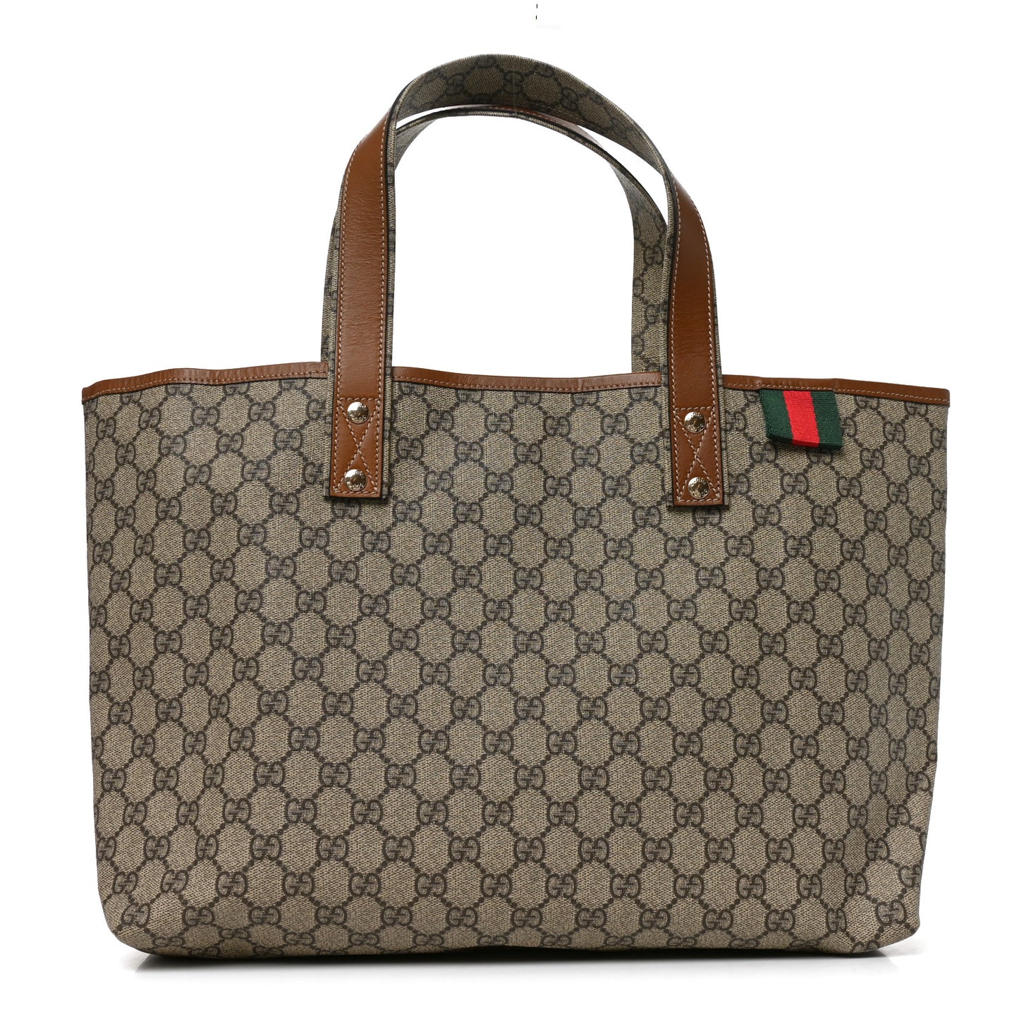 GG Plus Monogram Medium Signature Web Loop Tote Brown