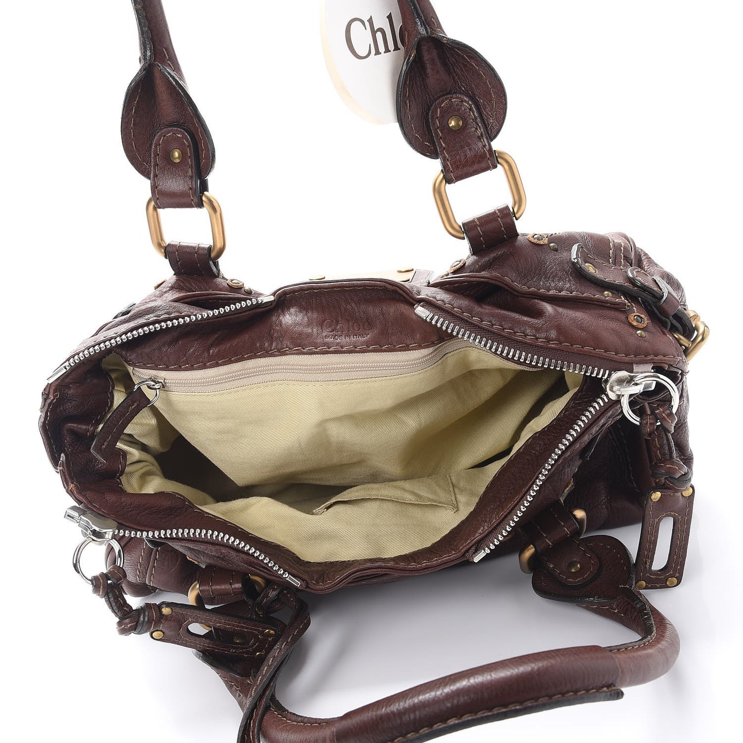 Calfskin Paddington Satchel Chocolate