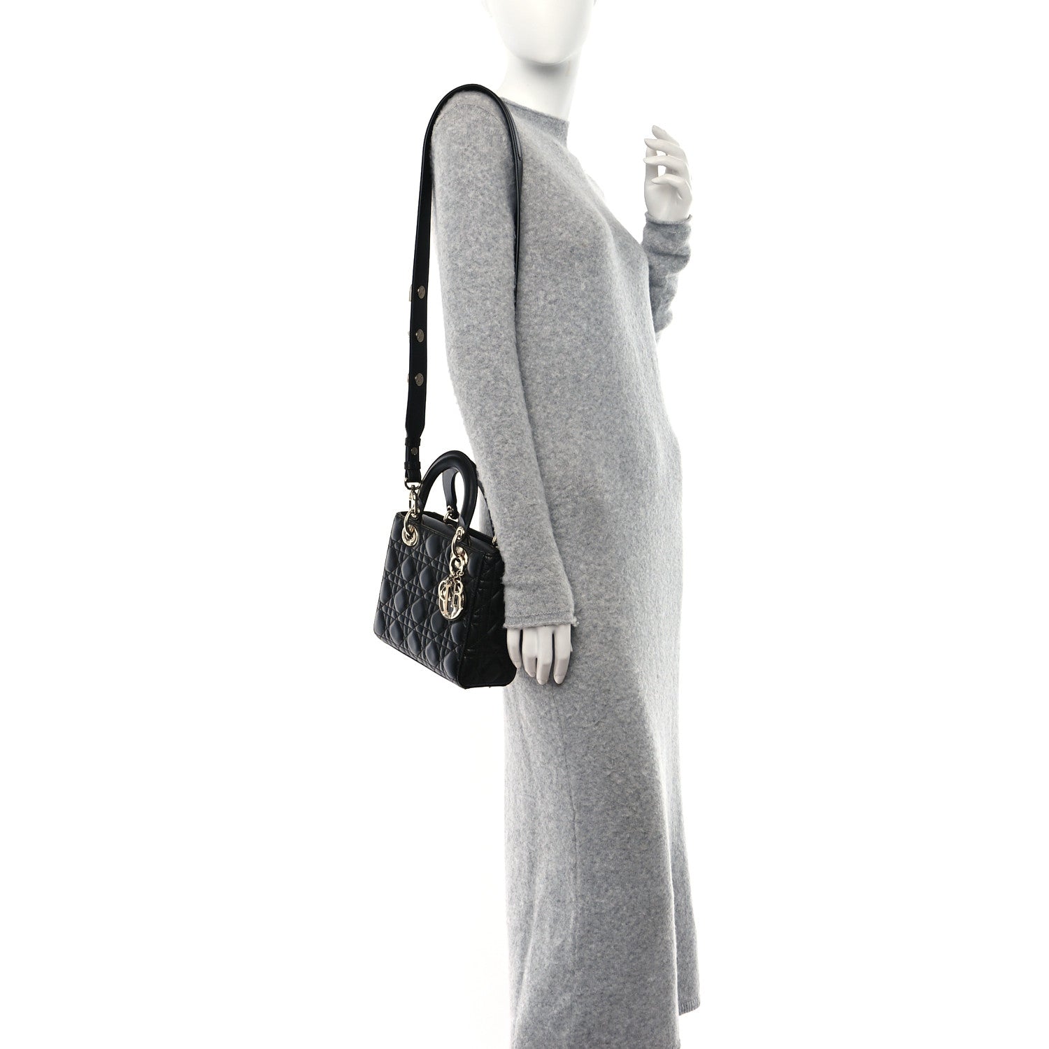 Christian Dior Lambskin Cannage Small Lucky Badges My Lady Dior Black 2 of 13