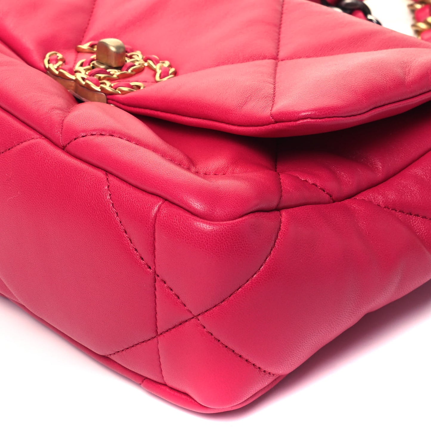 Lambskin Quilted Medium Chanel 19 Flap Dark Pink