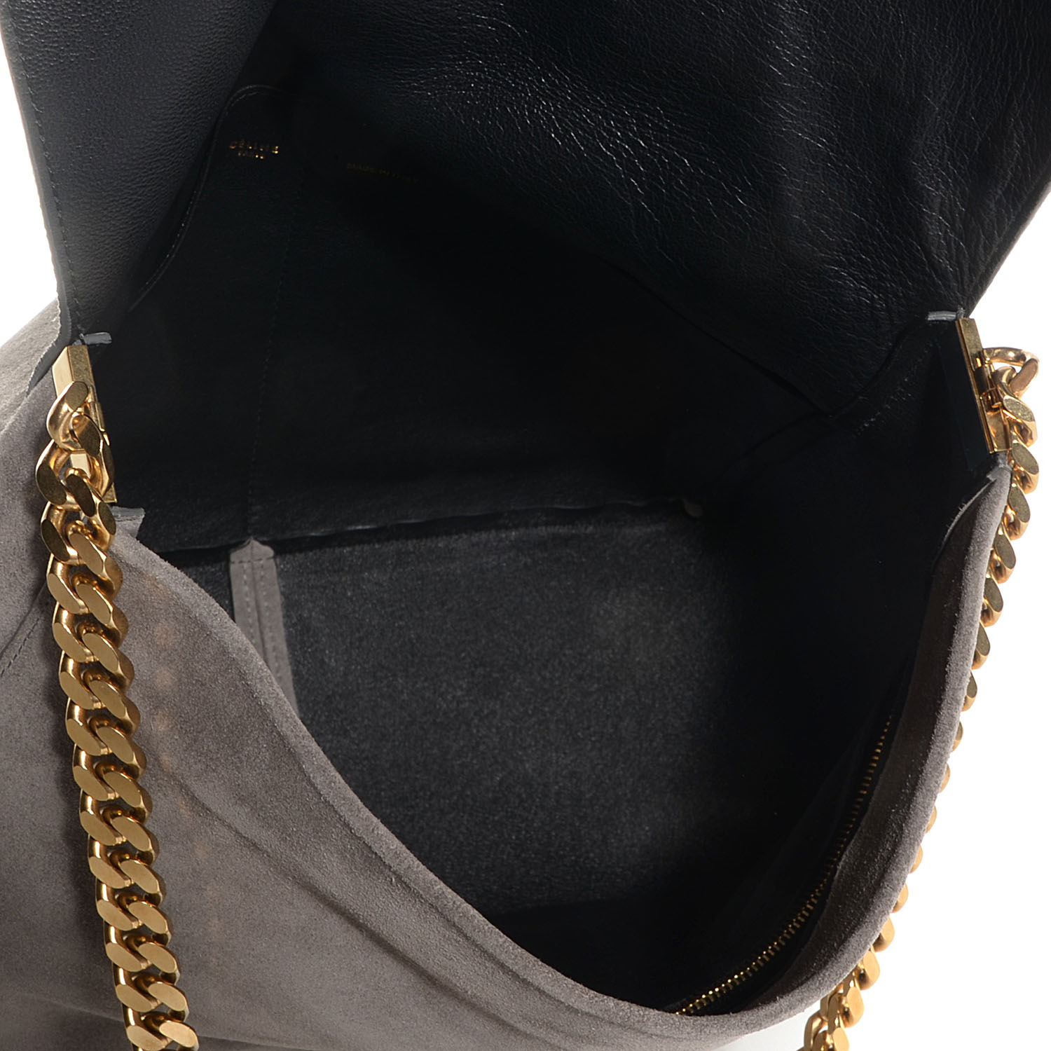 Celine Suede Gourmette Shoulder Bag Grey 6 of 10