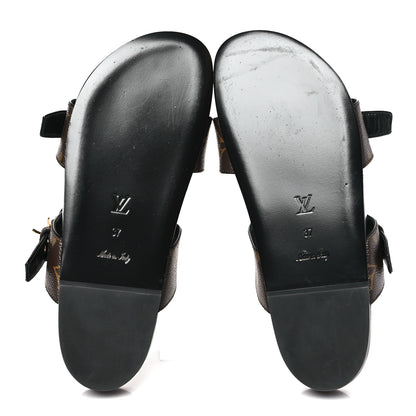 Louis Vuitton Monogram Bom Dia Mule Sandals 37 Black 5 of 8