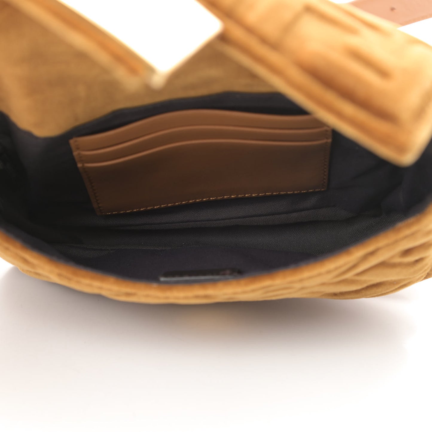 Velvet FF Embossed Hip Belt Baguette Bag Caramel