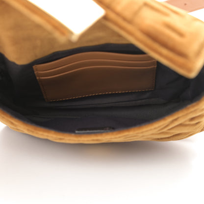 Fendi Velvet FF Embossed Hip Belt Baguette Bag Caramel 5 of 11