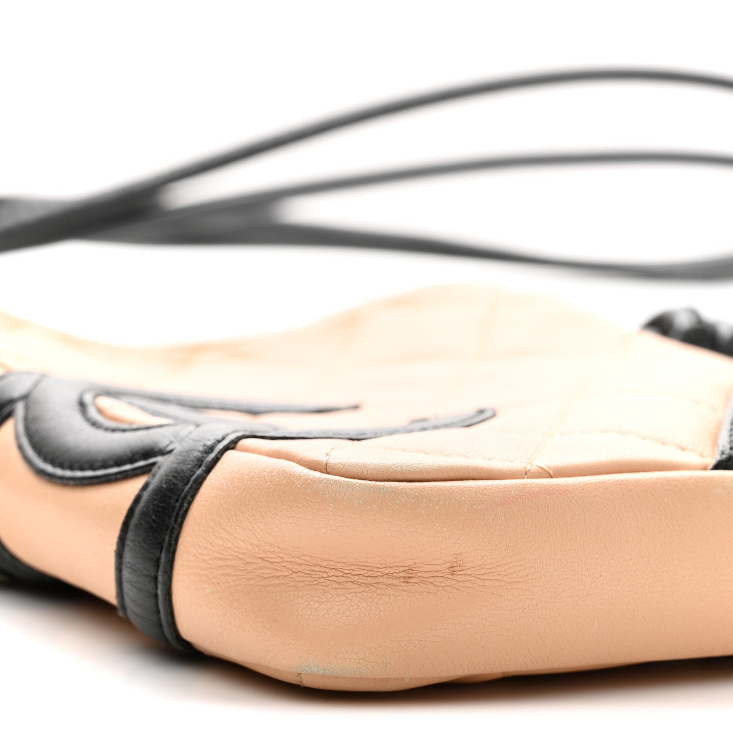 Calfskin Quilted Small Cambon Messenger Beige Black