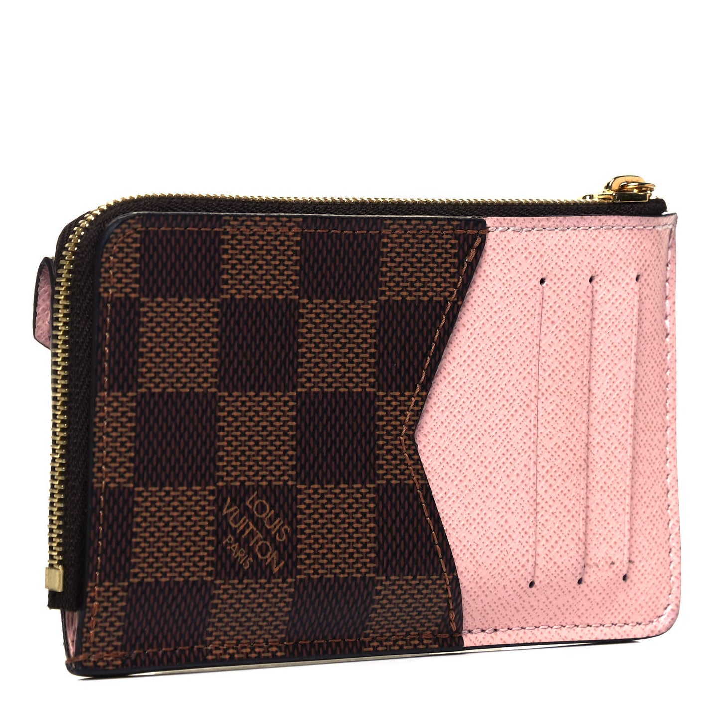 Damier Ebene Recto Verso Card Holder Rose Ballerine