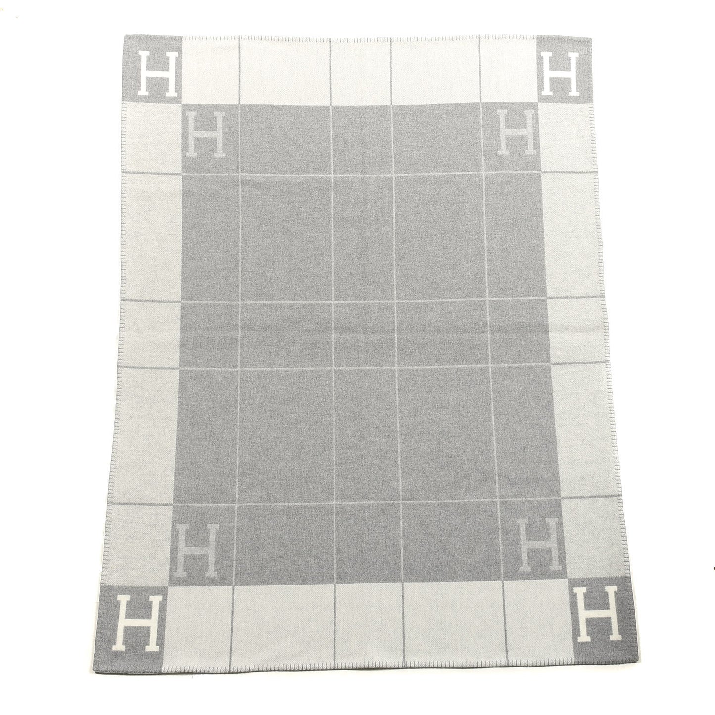 Wool Cashmere Avalon III Blanket Ecru Gris Clair