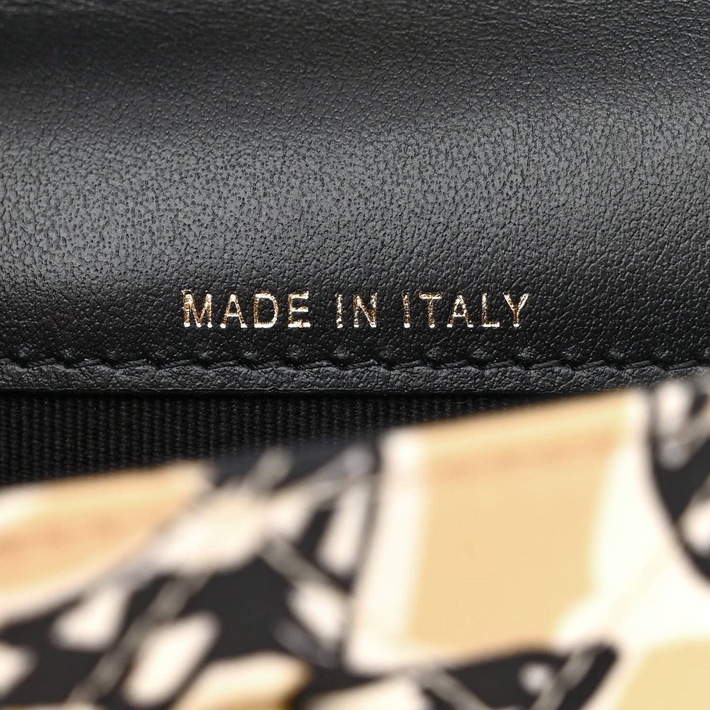 Canvas Check Flag Printed CC Clutch With Chain Beige Multicolor