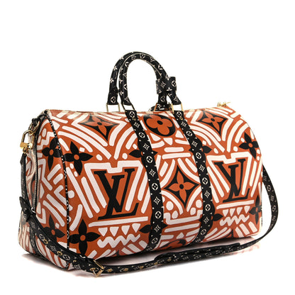 Louis Vuitton Monogram Giant Crafty Keepall Bandouliere 45 Creme Caramel Black 3 of 11