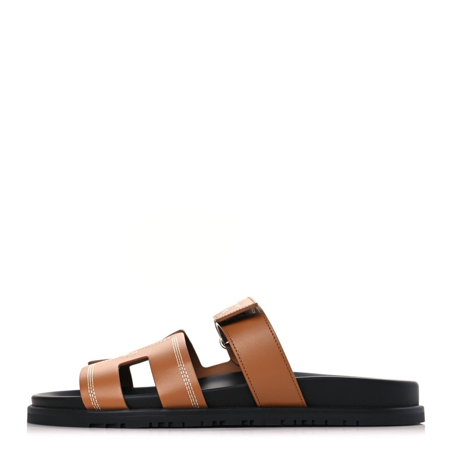 Hermes Calfskin Womens Embroidered Chypre Sandals 41 Naturel 1 of 9