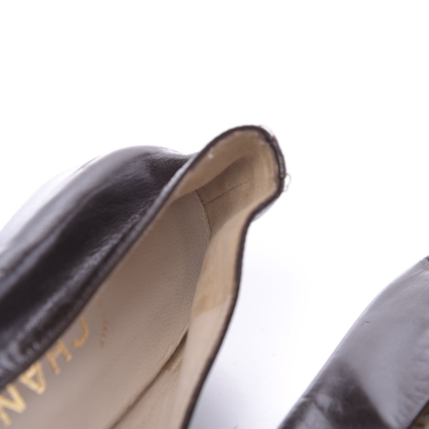 Lambskin CC Cap Toe Ballerina Flats 10 Brown Black