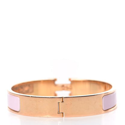 Hermes Enamel Narrow Clic Clac H Bracelet GM Rose Dragee 4 of 5