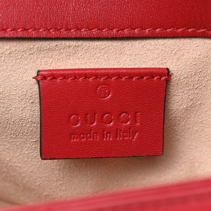 Gucci Calfskin Matelasse Super Mini GG Marmont Shoulder Bag Hibiscus Red 7 of 8