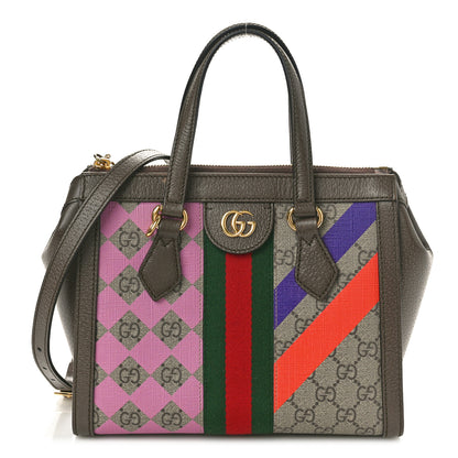 Gucci GG Supreme Monogram Equestrian Web Small Ophidia Tote Bag Beige Multicolor New Acero 1 of 11