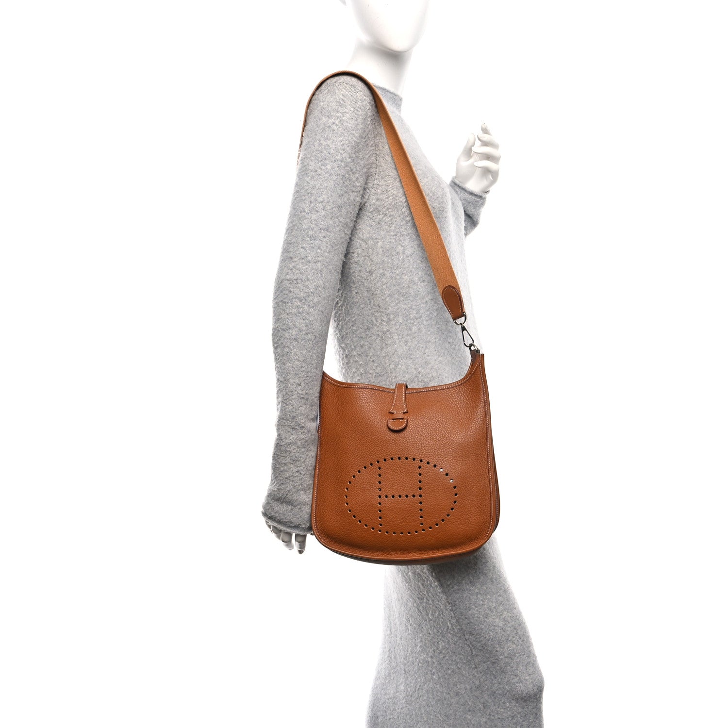 Hermes Taurillon Clemence Evelyne PM Gold 2 of 10