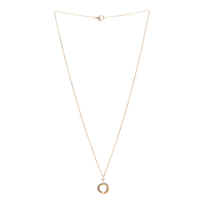 Cartier 18K Pink Yellow White Gold Diamond Trinity Pendant Necklace 4 of 5