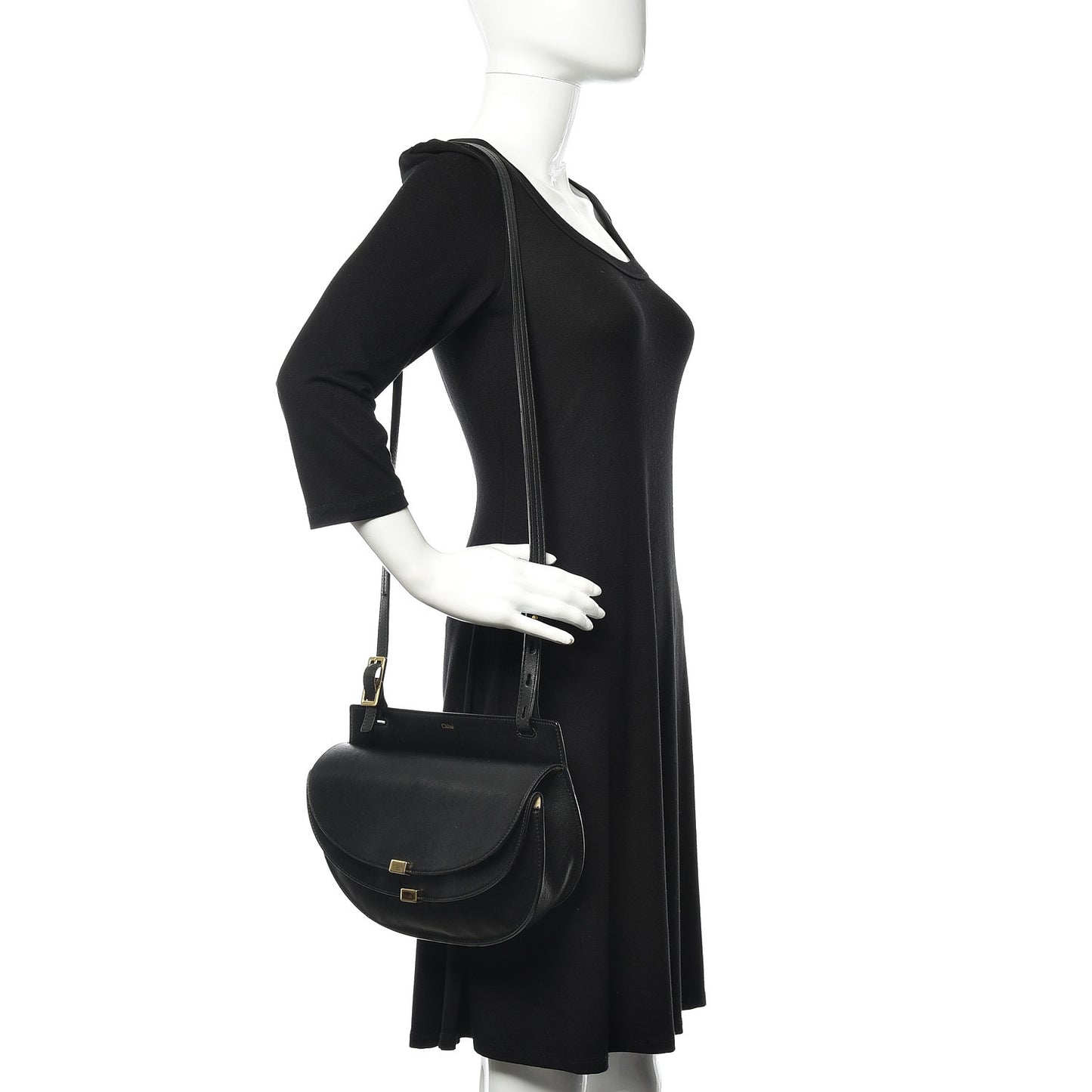 Calfskin Georgia Crossbody Bag Black