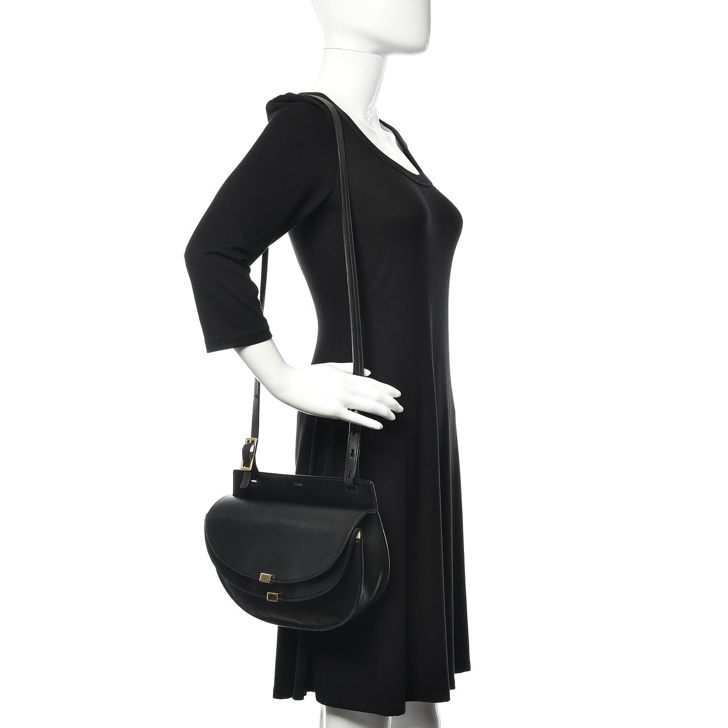 Chloe Calfskin Georgia Crossbody Bag Black 2 of 15