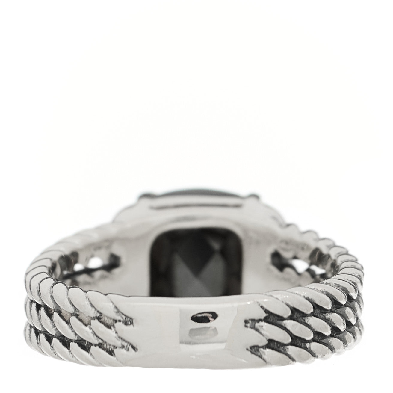 Sterling Silver Diamond Hematite 10mm Petite Wheaton Ring 51 5.75
