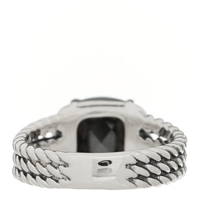 David Yurman Sterling Silver Diamond Hematite 10mm Petite Wheaton Ring 51 5.75 4 of 5
