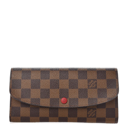 Louis Vuitton Damier Ebene Emilie Wallet Red 1 of 7