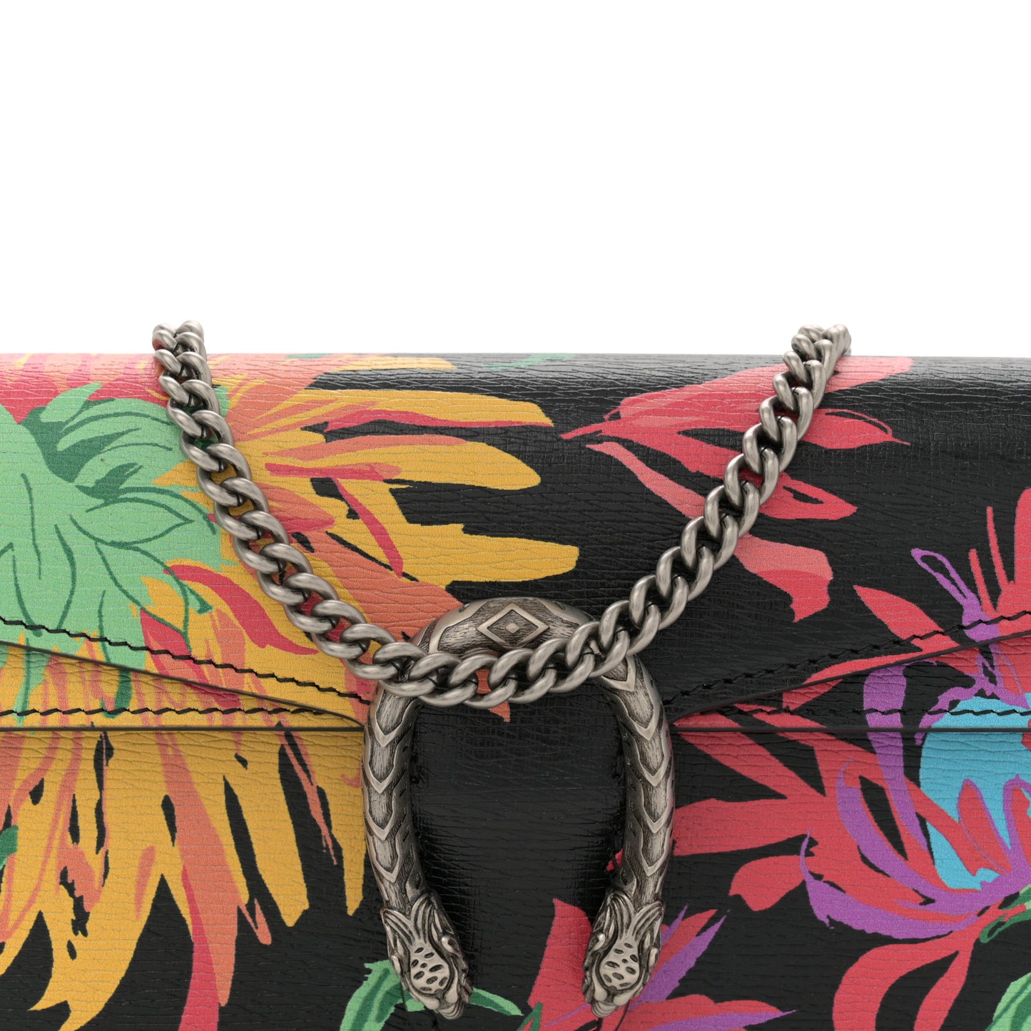 X KEN SCOTT New Shangai Calfskin Jenny Floral Print Super Mini Dionysus Shoulder Bag Black Pink