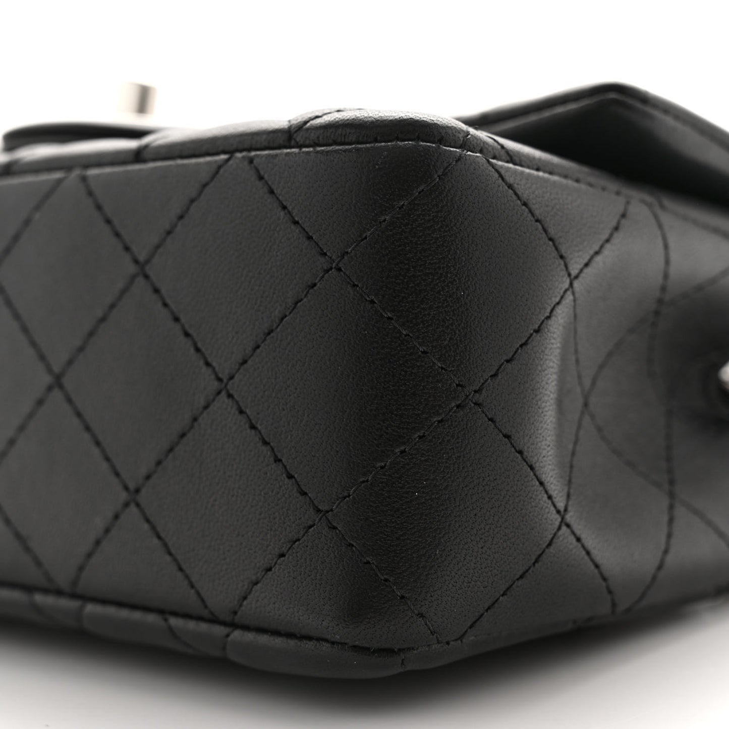 Lambskin Quilted Mini Rectangular Flap Black