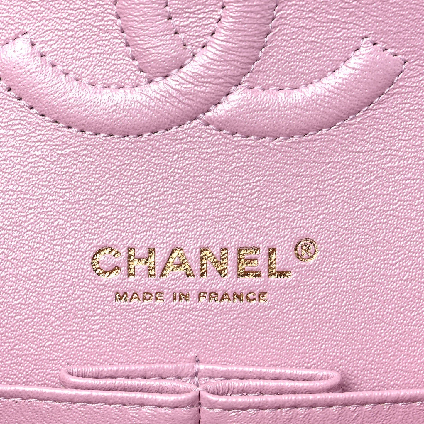Iridescent Calfskin Quilted Medium Double Flap Light Pink