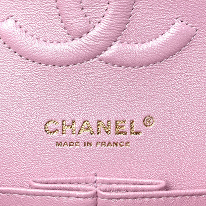 Chanel Iridescent Calfskin Quilted Medium Double Flap Light Pink 6 of 12