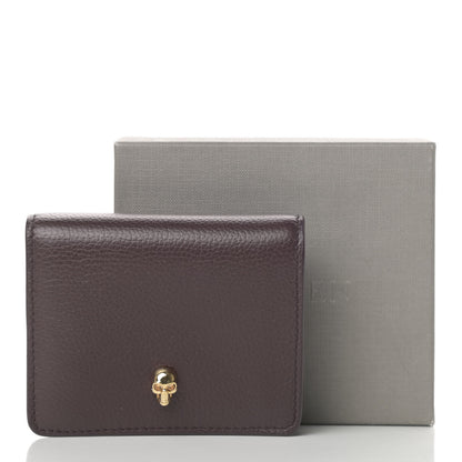 Alexander McQueen Calfskin Skull Card Holder Burgundy 7 of 7