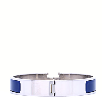 Hermes Enamel Narrow Clic Clac H Bracelet GM Indigo 3 of 8