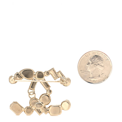 Chanel Crystal Baguette Pearl CC Brooch Gold 2 of 4