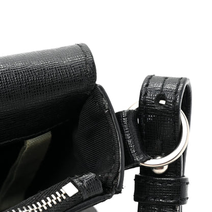 Off-White Saffiano Striped Mini Diag Binder Clip Bag Black White 14 of 18