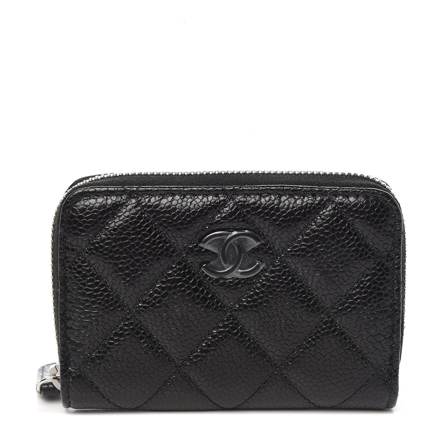 Caviar Quilted Incognito Zip Coin Purse Black