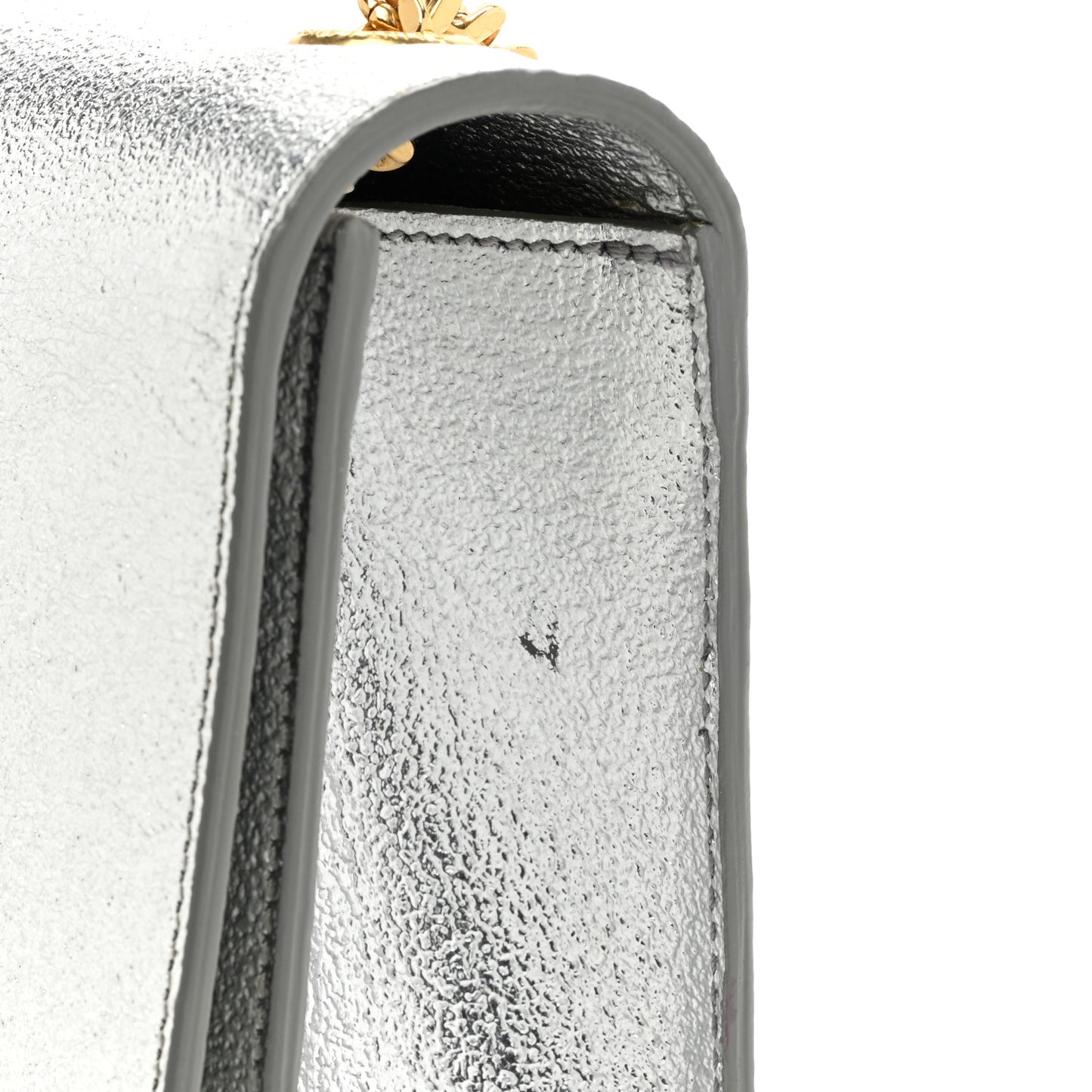 Metallic Calfskin Medium Classic Monogram Kate Satchel Platine