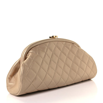 Chanel Metallic Lambskin Quilted Timeless Clutch Gold 3 of 9