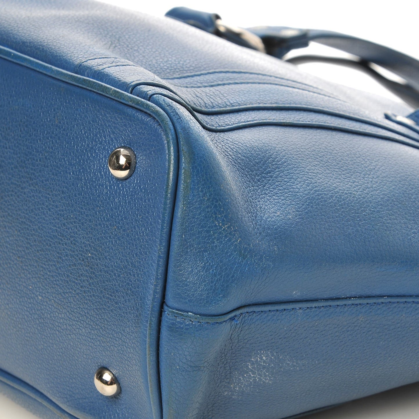 Calfskin Studded Tote Bag Blue