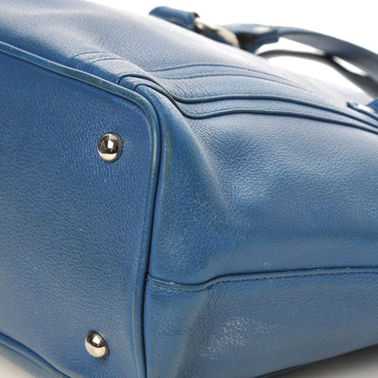 MCM Calfskin Studded Tote Bag Blue 16 of 24