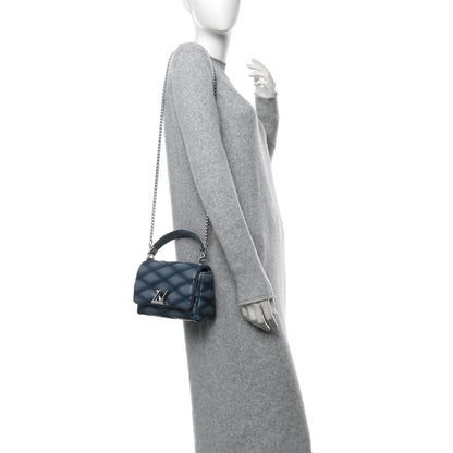 Louis Vuitton Lambskin Malletage GO-14 PM NM Denim Blue 3 of 10
