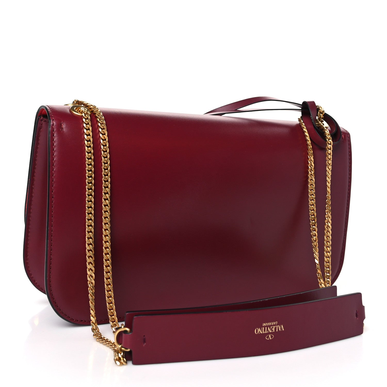 Valentino Garavani Smooth Calfskin Medium VLock Shoulder Bag Cerise 3 of 8