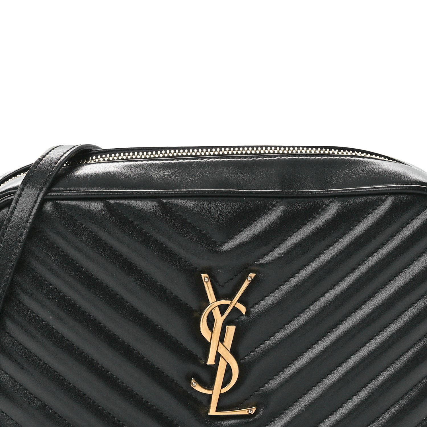 Saint Laurent Calfskin Matelasse Monogram Lou Camera Bag Black 8 of 12