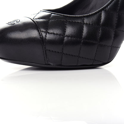 Chanel Lambskin Quilted CC Cap Toe Pumps 35.5 Black 12 of 12