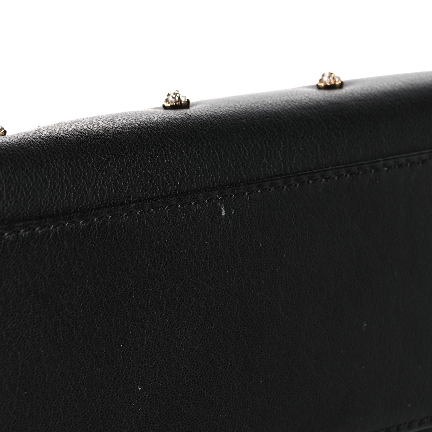 Nappa Crystal Studded XS Peekaboo Iconic Satchel Black