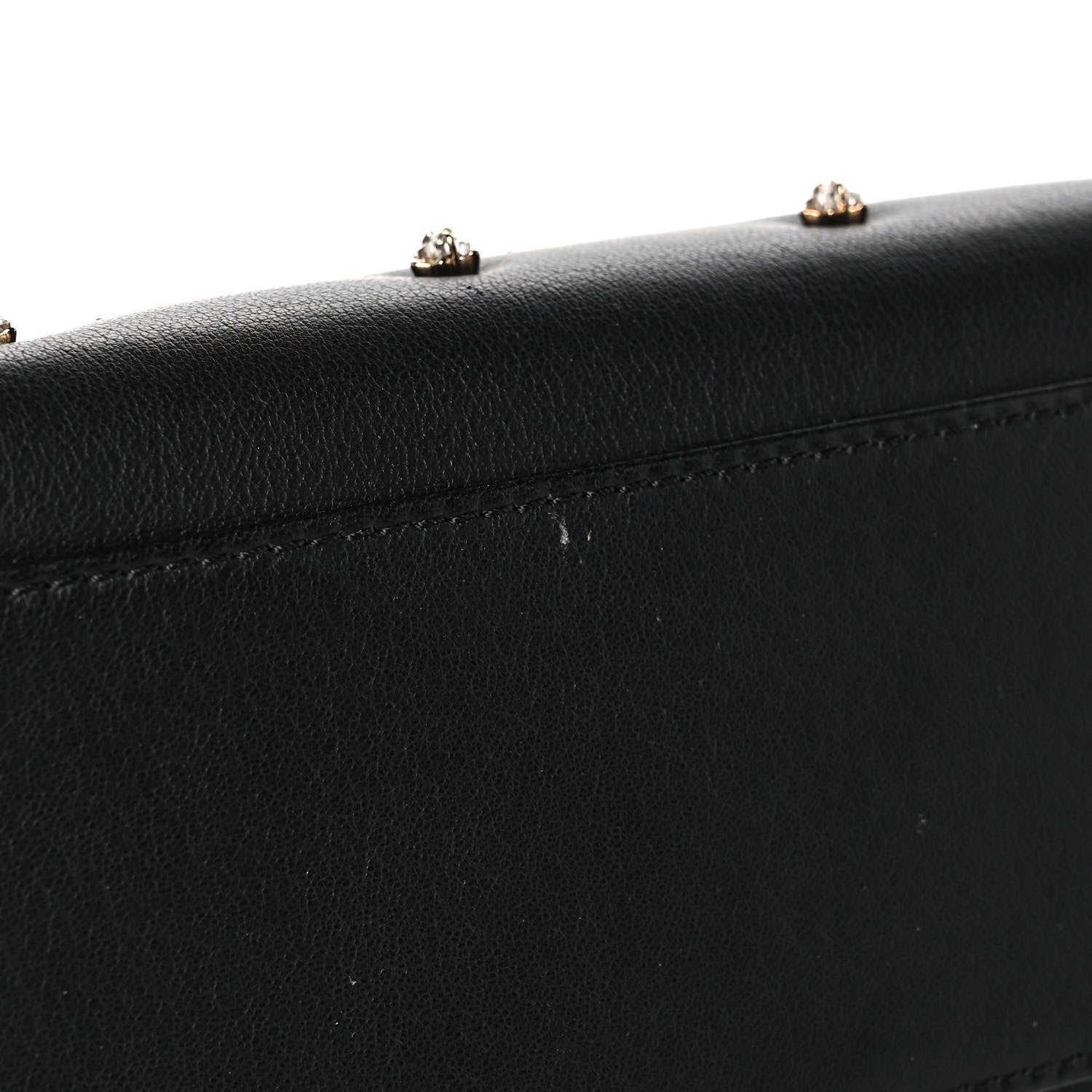 Fendi Nappa Crystal Studded XS Peekaboo Iconic Satchel Black 10 of 10