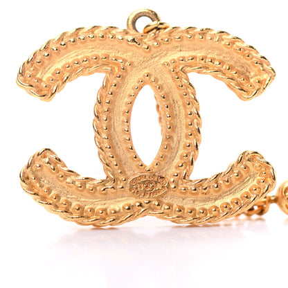 Chanel CC Drop Earrings Matte Gold 4 of 5